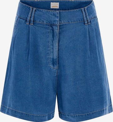 GUESS Loose fit Pleat-Front Pants in Blue: front