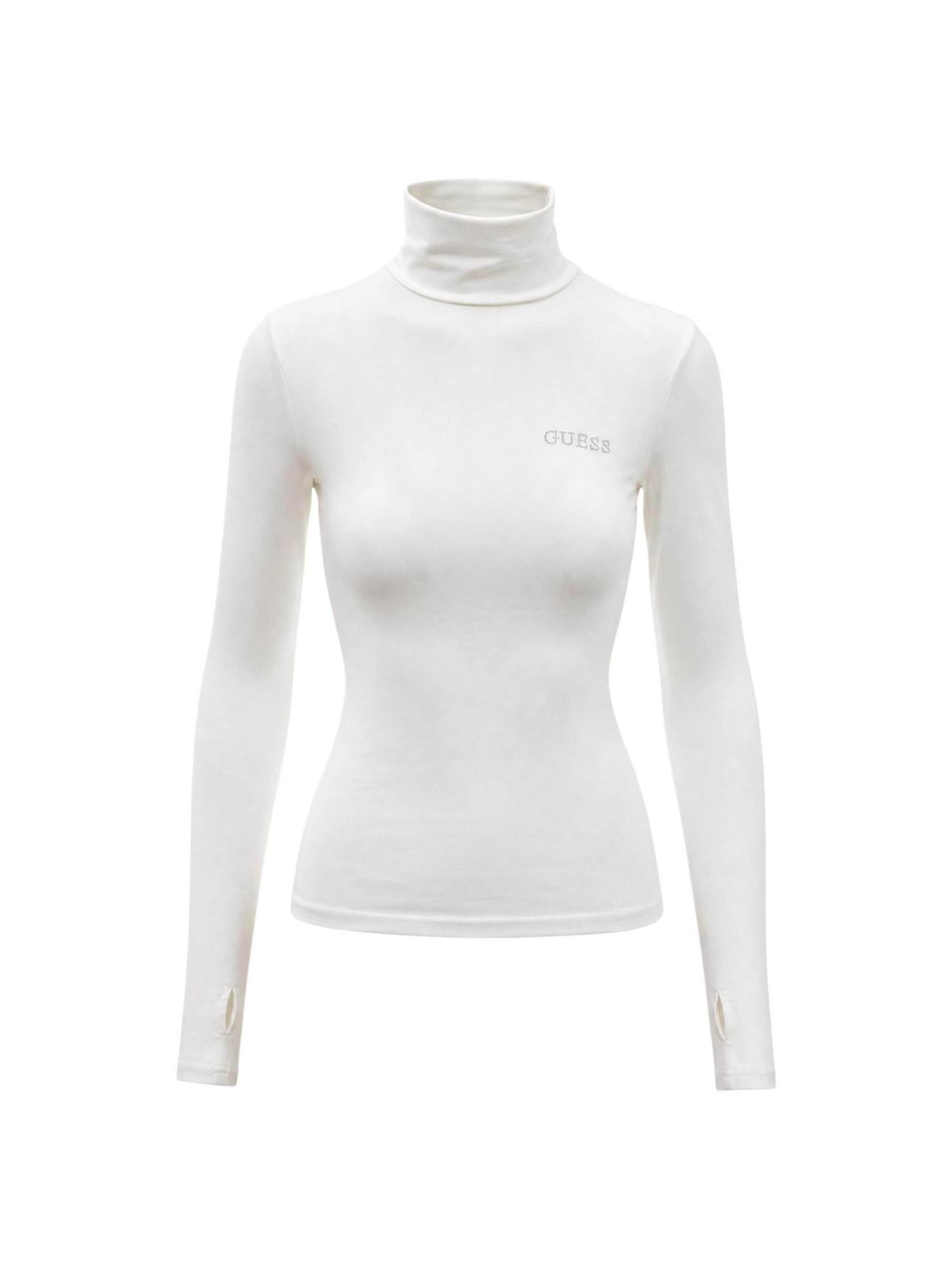 Top 'GRETA HIGH NECK LS K V6BP11 K6907' di GUESS in beige: frontale