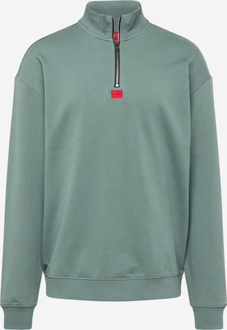 HUGO Sweatshirt 'Durty' in Groen: voorkant