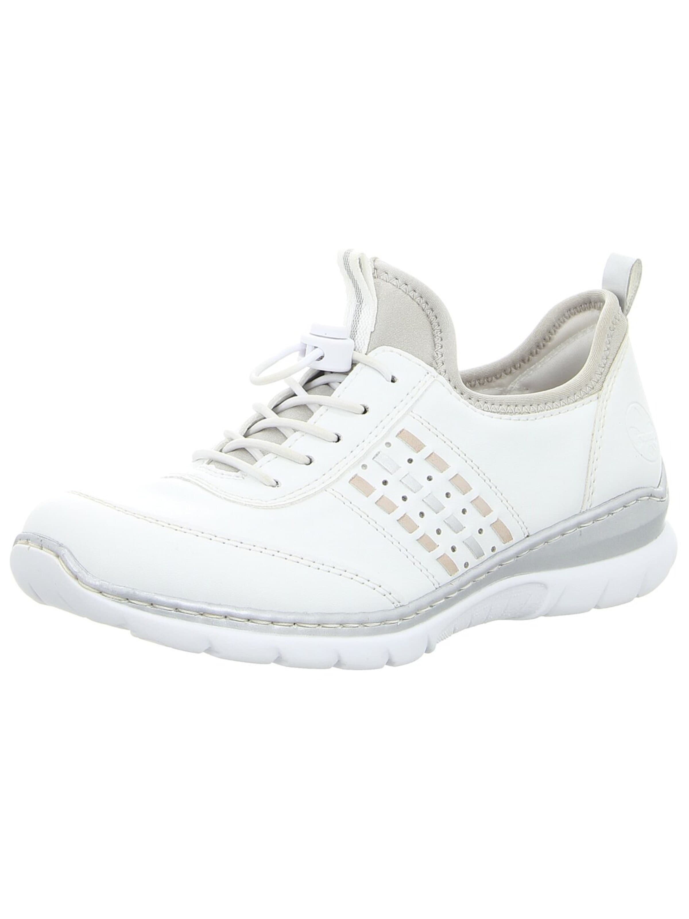 Chaussure à lacets 'Sneaker Damen L3259-80 Leder-Mix in weiß' Rieker en blanc : devant
