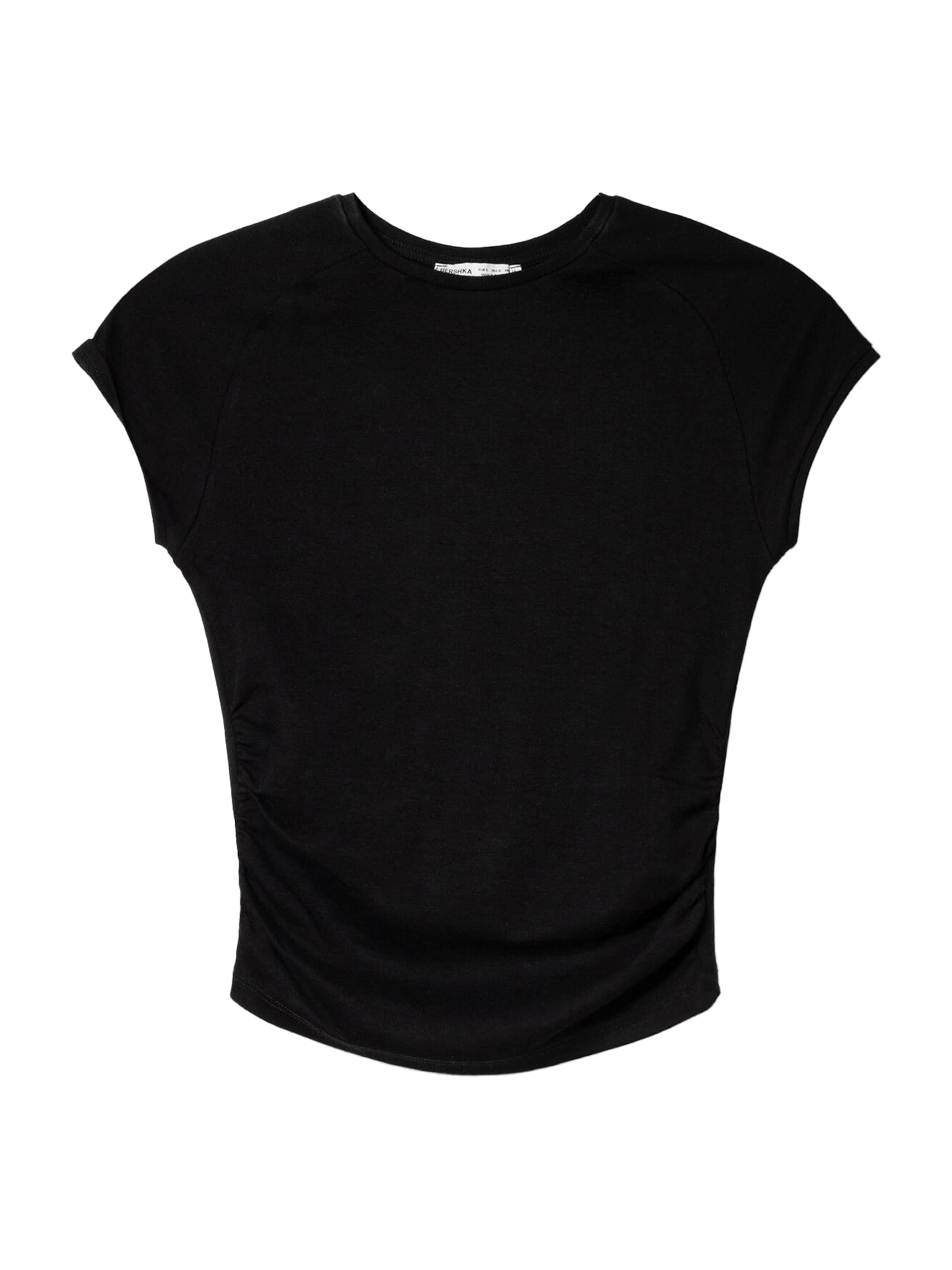 Bershka T-shirt en noir, Vue avec produit