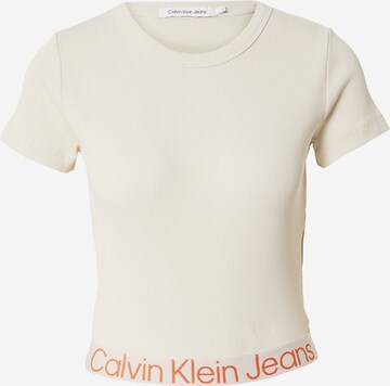 Calvin Klein Jeans - Camiseta en beige: frente