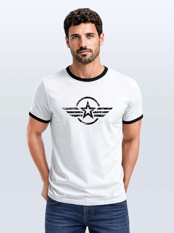 Neverless Shirt 'Airforce Wings' in White: front