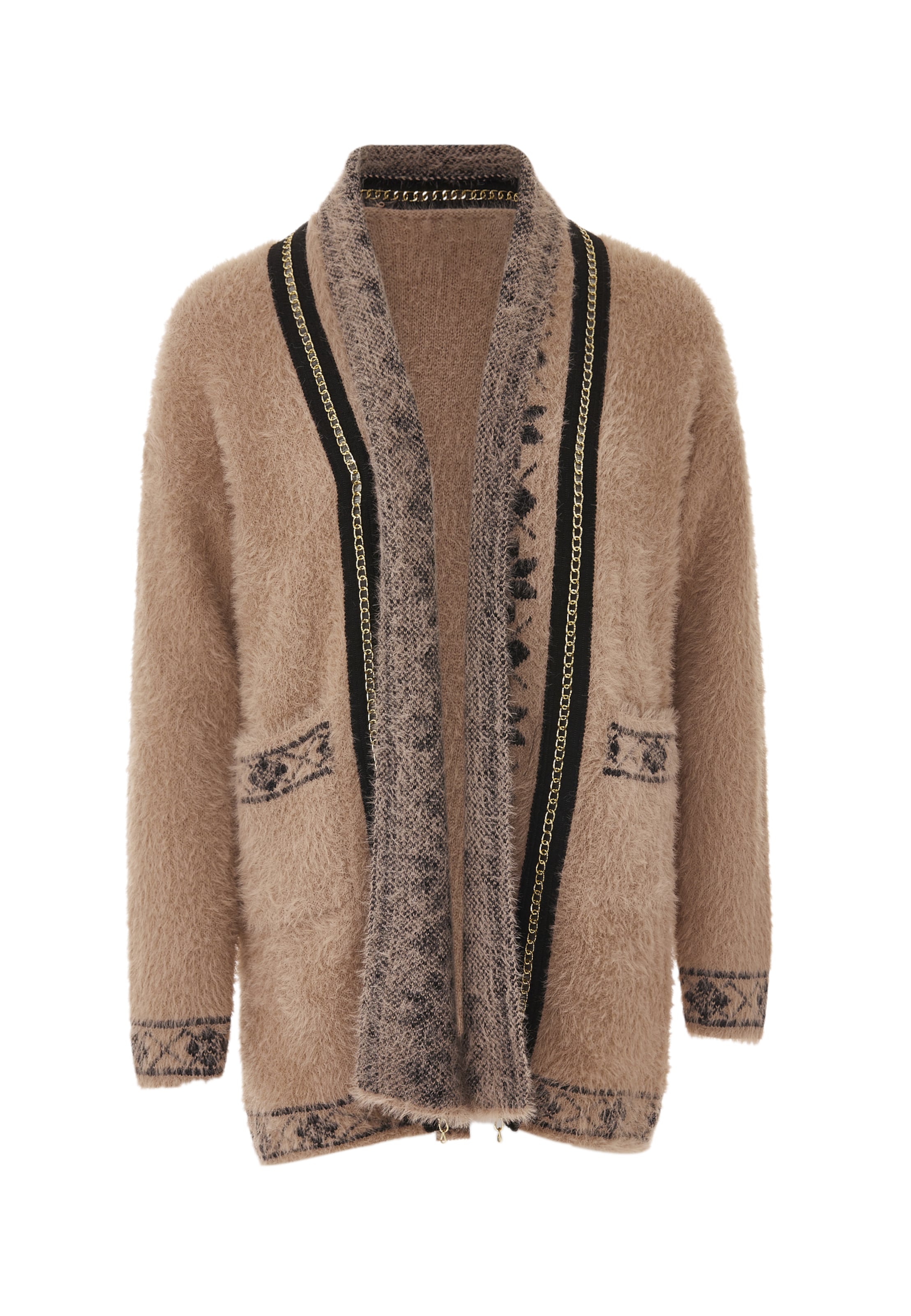 fainaKardigan - smeđa boja: prednji dio