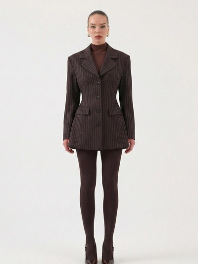 HOLLY LOLLY Blazer in 40 in hellbraun / dunkelbraun, Produktansicht