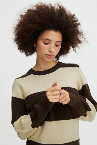 ICHI Strickpullover 'Eden' in Braun