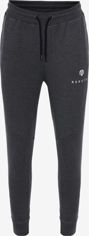 MOROTAI Tapered Sportbroek 'Corporate' in Grijs: voorkant