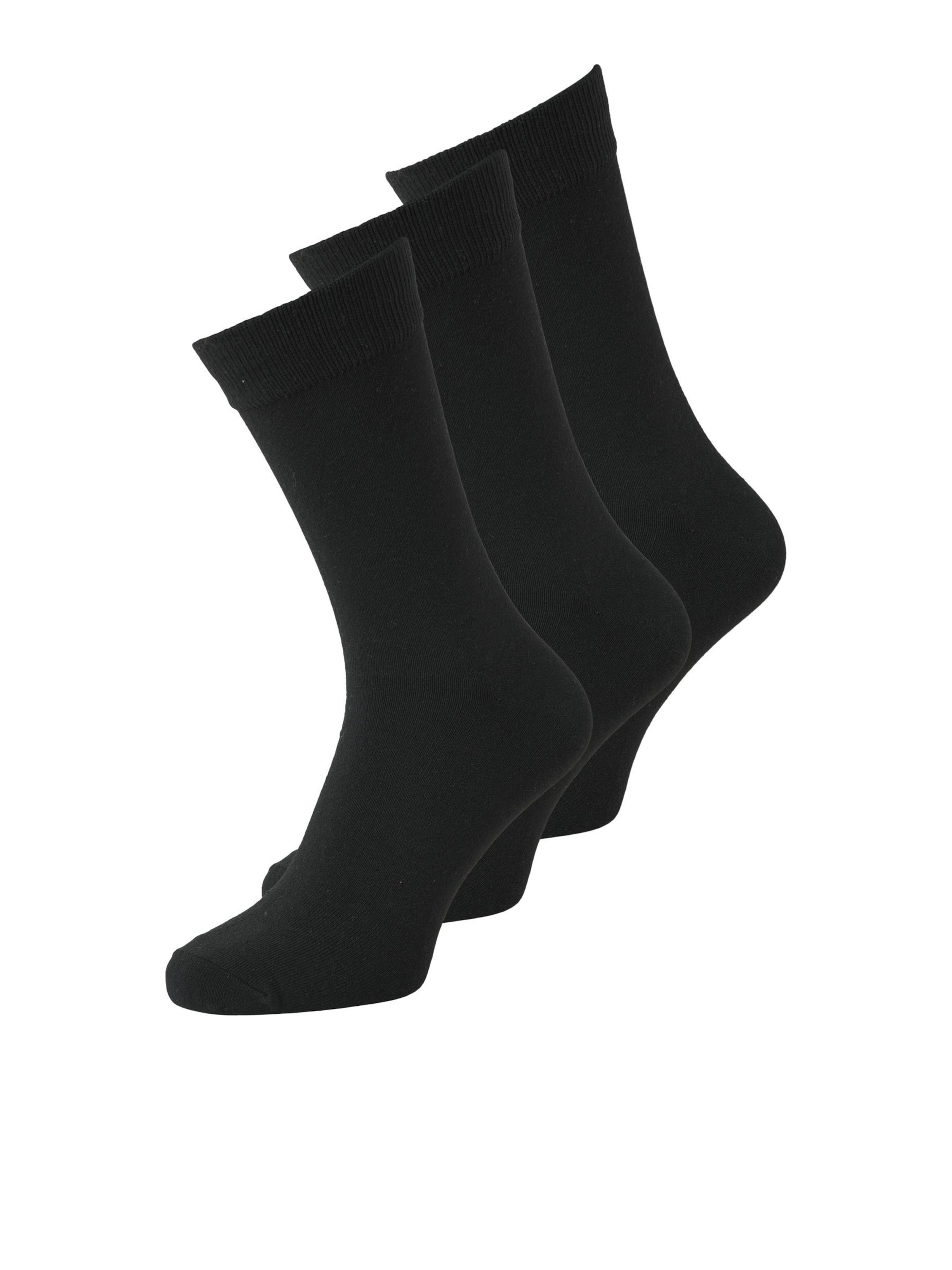 JACK & JONES Herren - Strümpfe & Socken 'JACORDINARY SOCKS 3 PACK' in Schwarz: Vorderseite