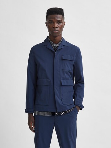 SELECTED Tussenjas in Blauw: voorkant