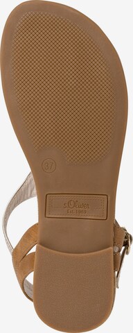 s.Oliver T-Bar Sandals in Gold