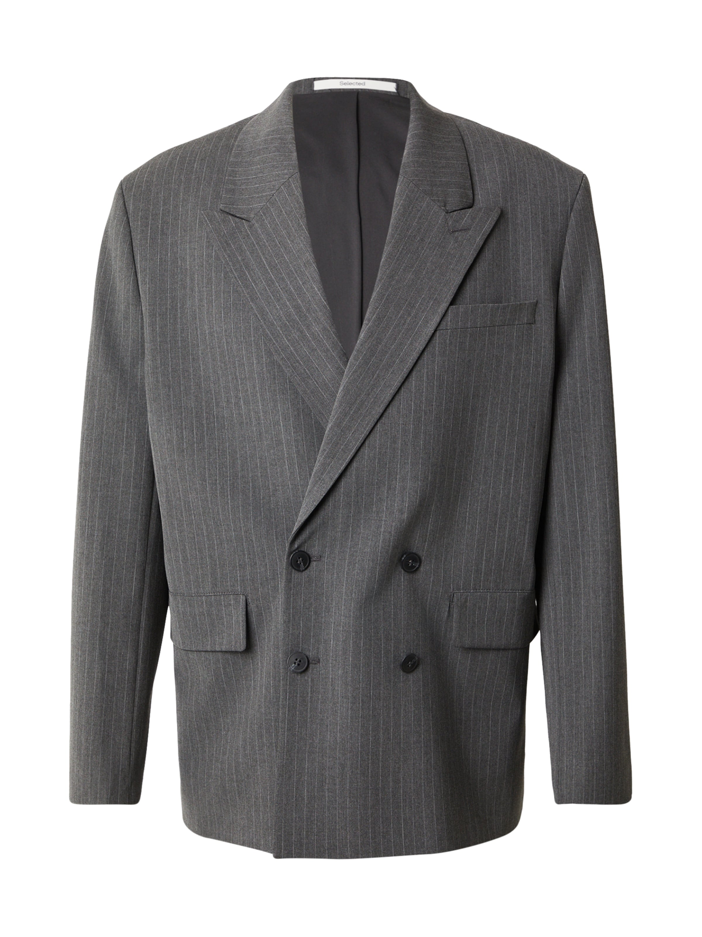 SELECTED Comfort fit Poslovni suknjič  &#x27;SLHLIAM&#x27; | siva barva: sprednja stran