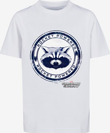 T-Shirt 'Marvel Guardians Of The Galaxy Rocket Powered' F4NT4STIC en blanc : devant