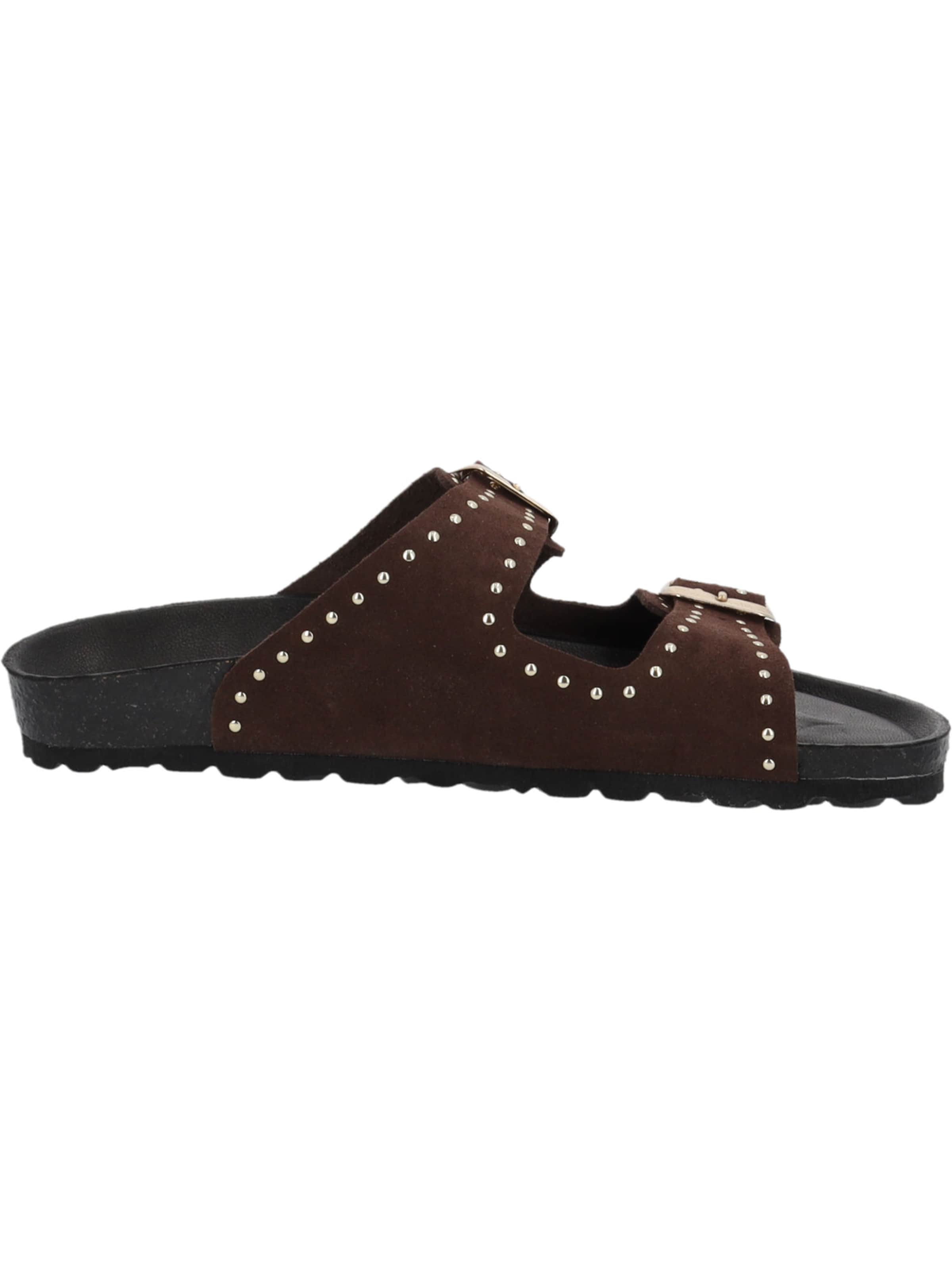 Palado Muiltjes 'Palado Elaha Rivet Velours Premium Leather' in Bruin