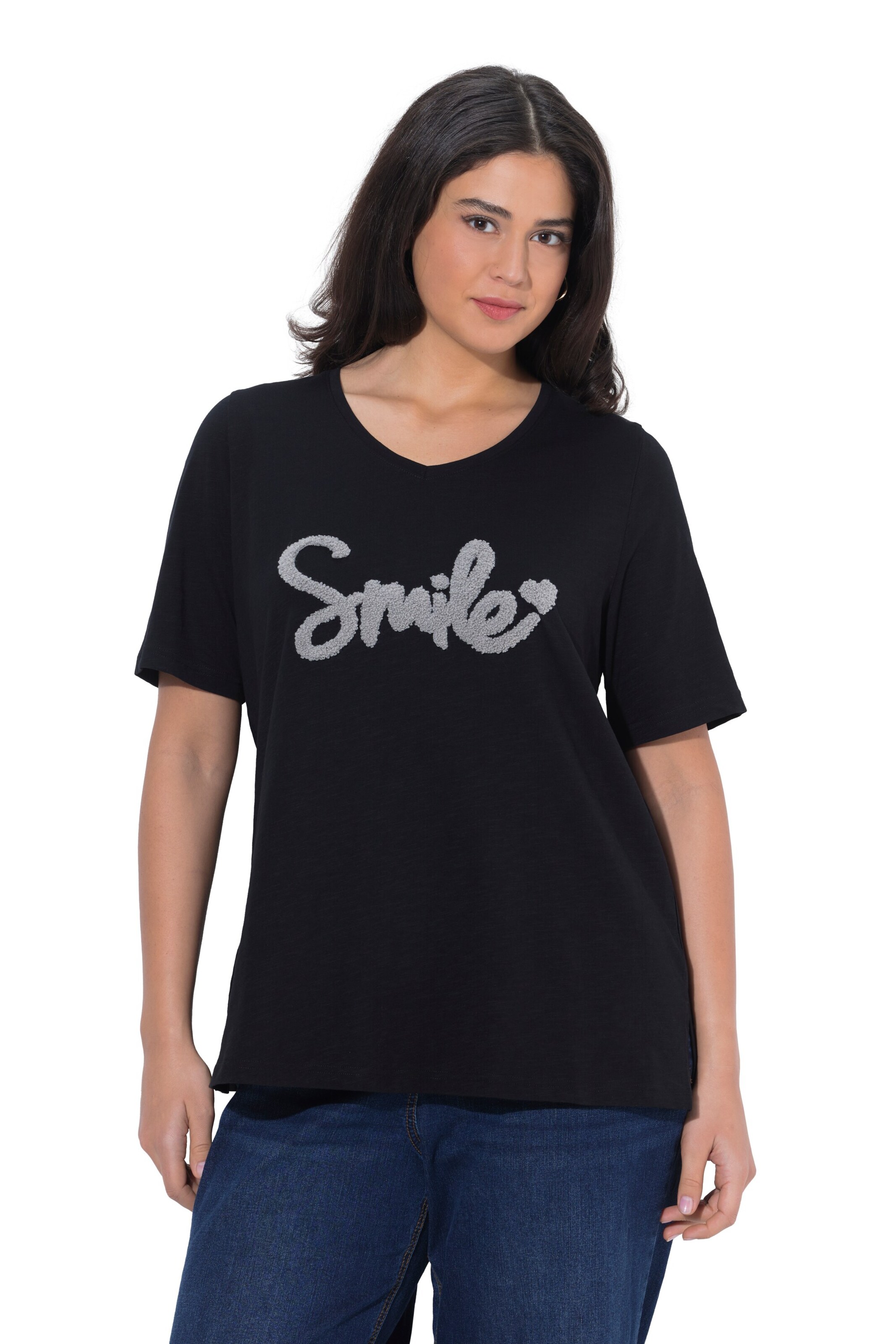 Ulla Popken Shirt in Zwart: voorkant