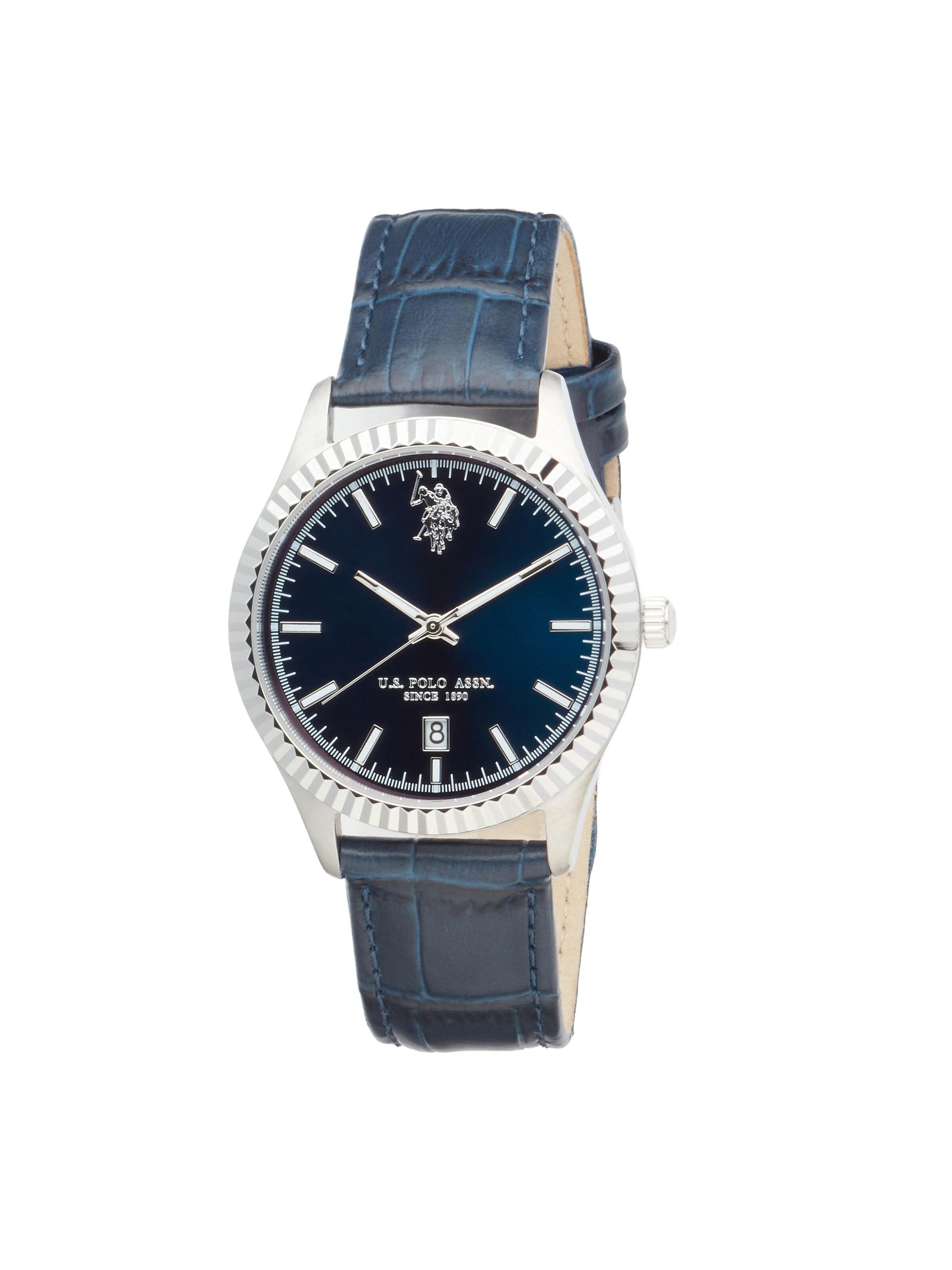 Montre à affichage analogique 'Brandon Leather' U.S. POLO ASSN. en bleu : devant