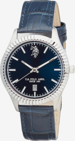Montre à affichage analogique 'Brandon Leather' U.S. POLO ASSN. en bleu : devant