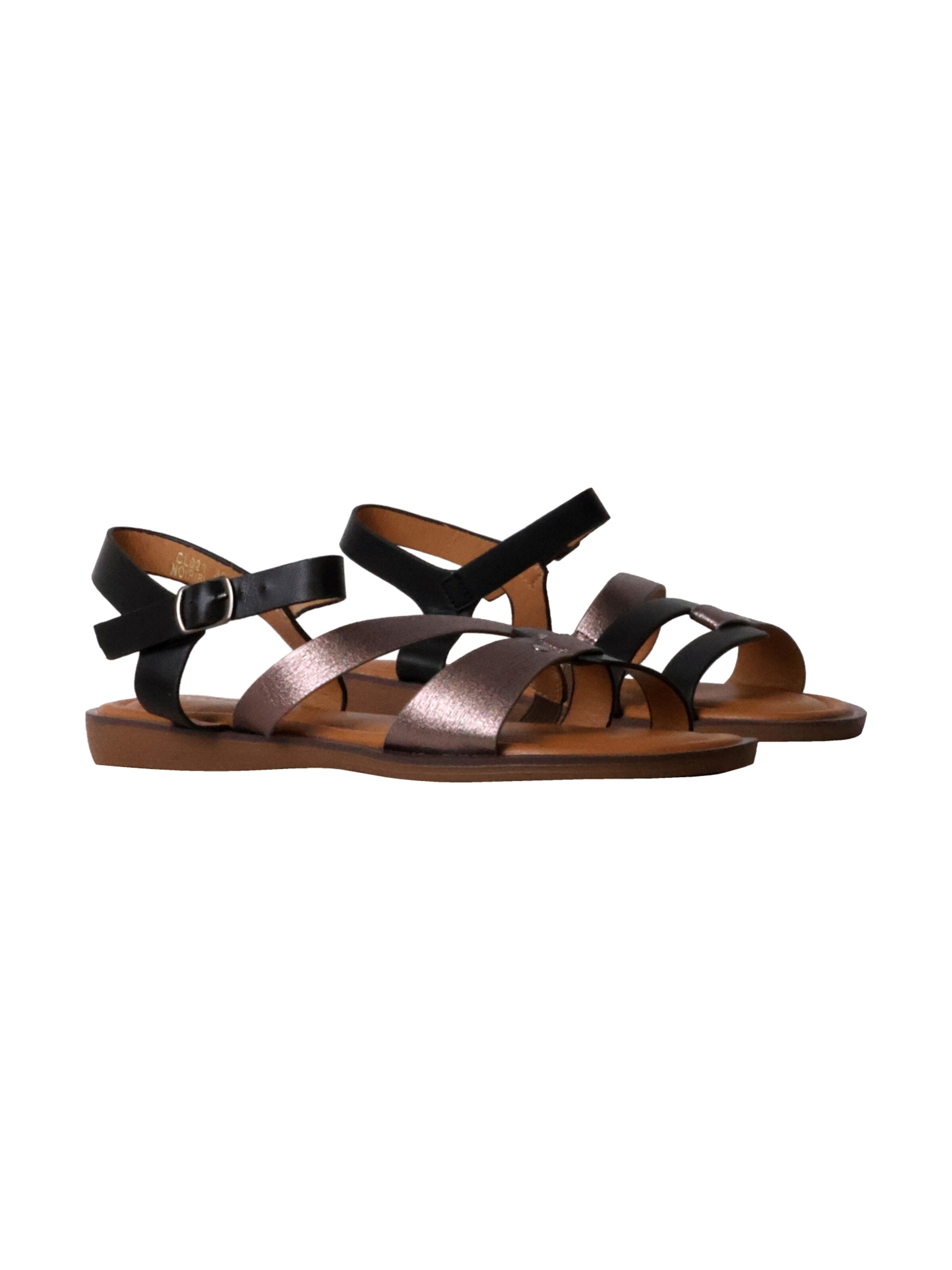 POTI PATI Sandaal 'Flache Sandalen mit Riemchen' in Zwart