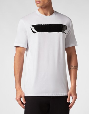 Plein Sport - Camiseta 'Silver Brush' en blanco: frente