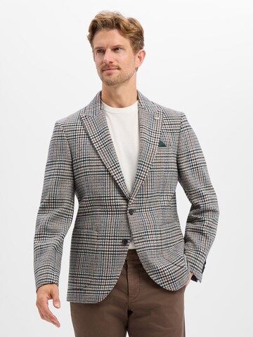 Coupe slim Veste de costume Finshley & Harding London en beige : devant