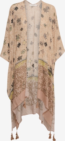 Cream Kimono 'Emshe' i beige / brun / neongul / sort, Produktvisning
