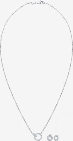 ELLI Jewelry Set 'Kreis, Kristall' in Silver
