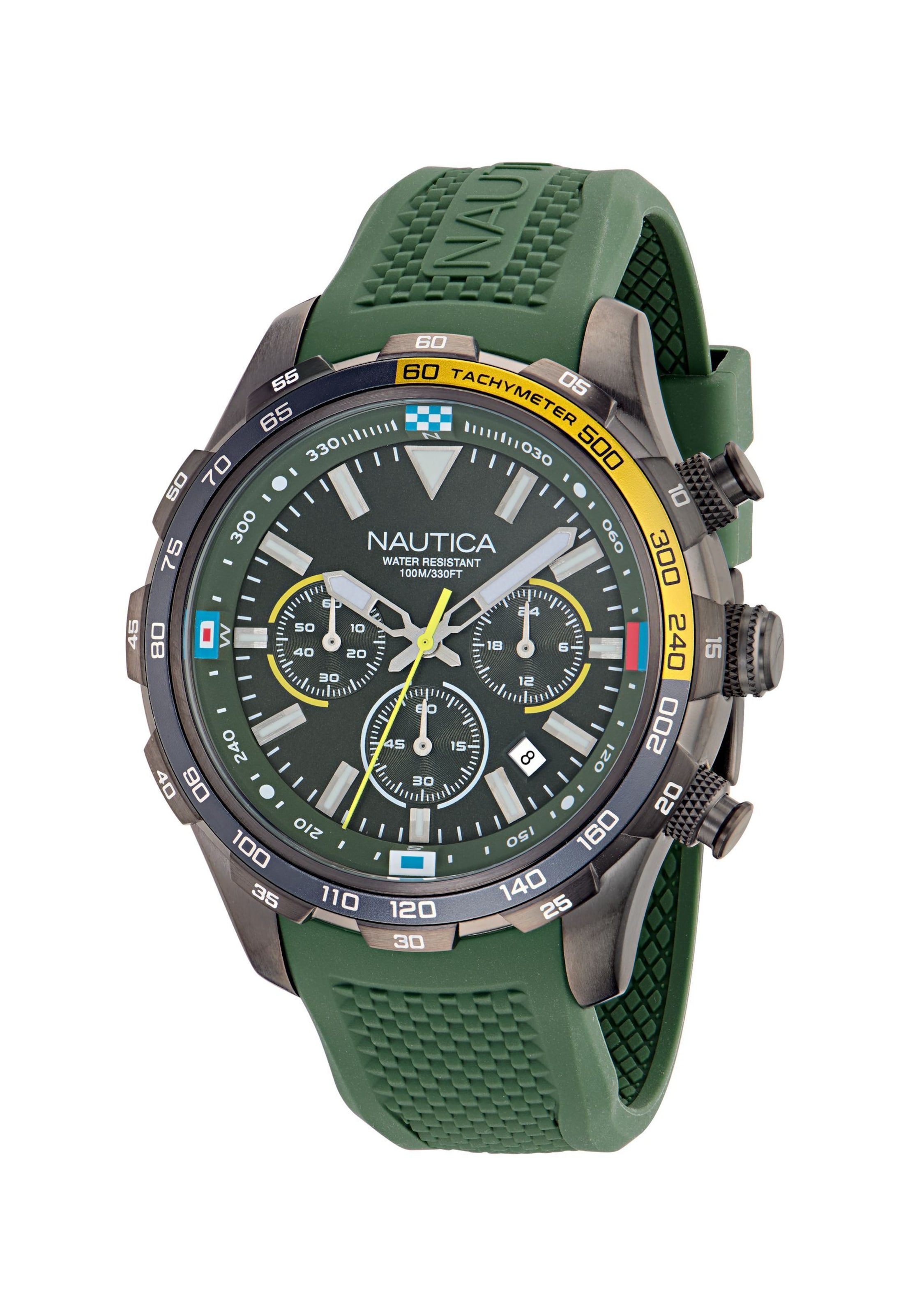 Montre à affichage analogique ' NST ' NAUTICA en vert : devant
