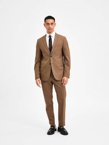 SELECTED HOMME Slim fit Suit Jacket 'Logan' in Brown