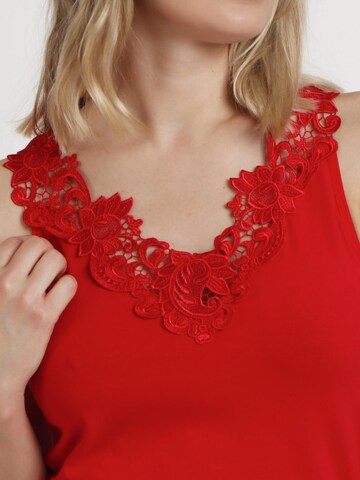 admas - Top 'ADMAS Camiseta Sin Mangas Escote Guipur para Mujer' en rojo