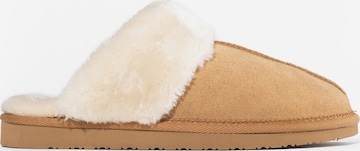 Minnetonka Hausschuh 'Chesney Slide' in Braun