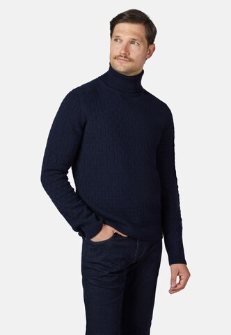 HECHTER PARIS Strickpullover 'Basic' in Blau: Vorderseite