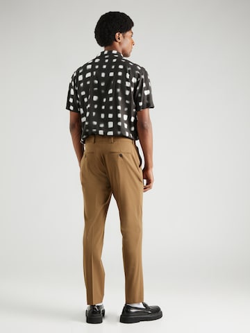Coupe slim Pantalon à plis 'SLHLiam' SELECTED en marron