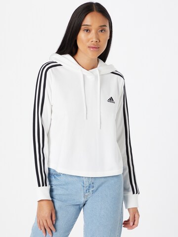 ADIDAS SPORTSWEAR Αθλητική μπλούζα φούτερ 'Essentials 3-Stripes ' σε λευκό: μπροστά