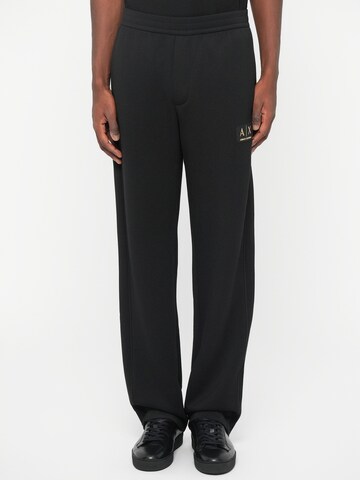 ARMANI EXCHANGE Regular Trousers in Black: front
