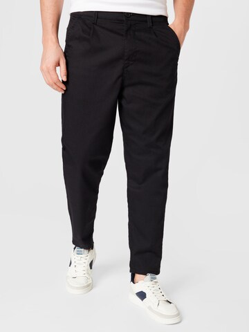 Only & Sons Regular Pleat-Front Pants 'Dew' in Black: front