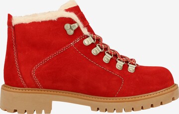 Darkwood Lace-Up Ankle Boots in Red