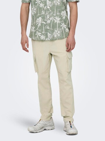 Effilé Pantalon cargo 'Linus' Only & Sons en beige