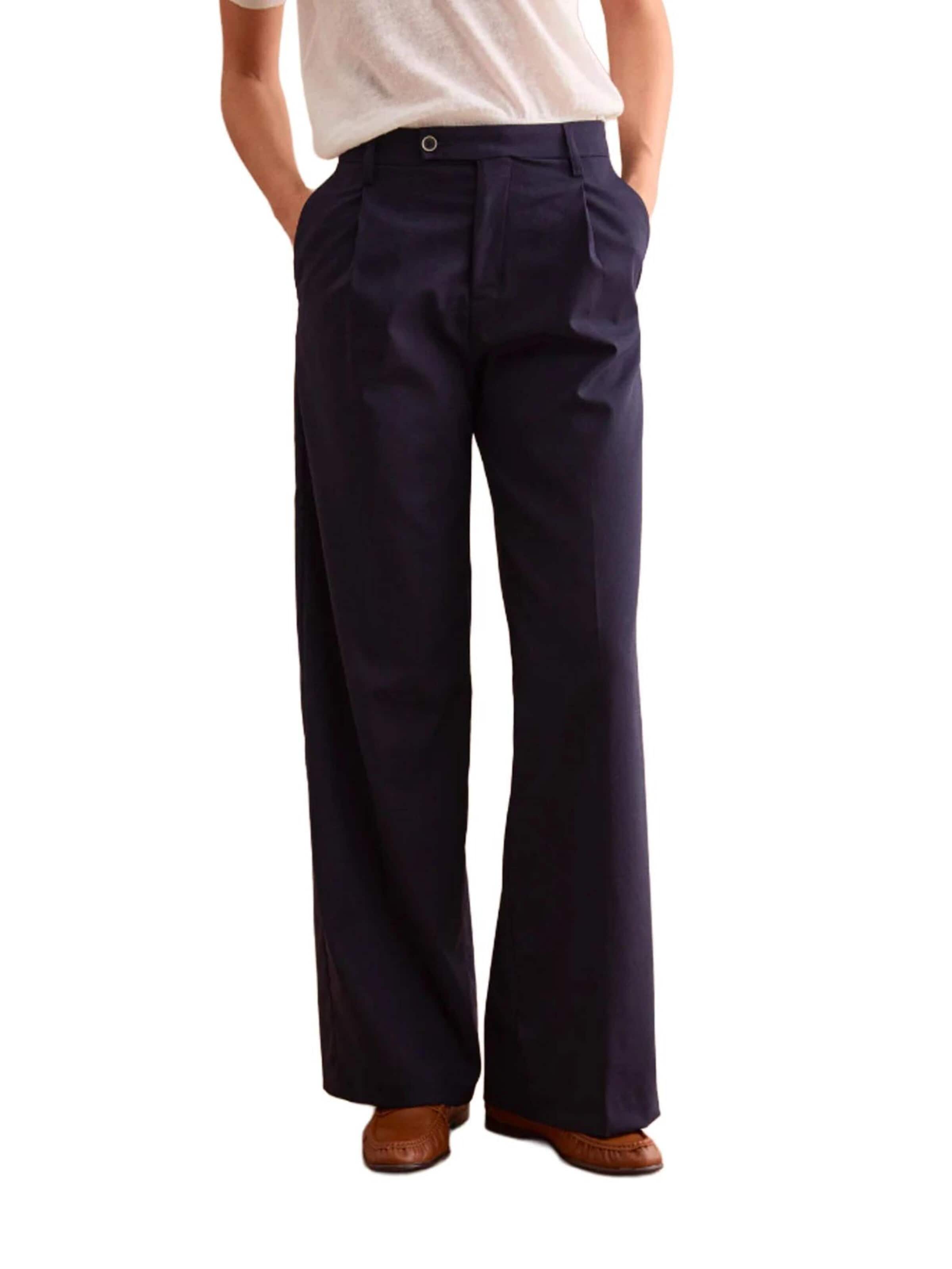 Il Lanificio Wide leg Pants in Blue: front