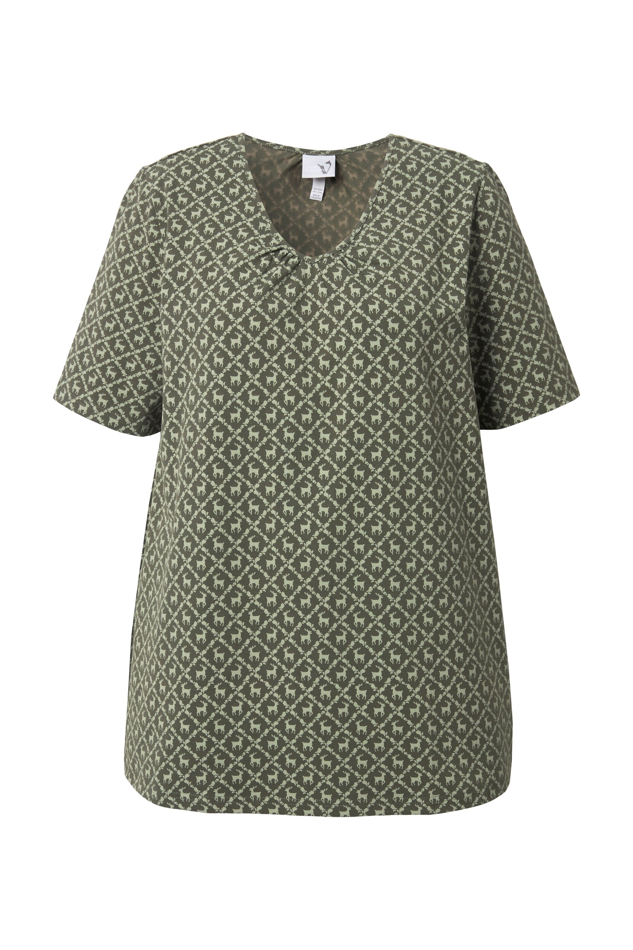 T-shirt Ulla Popken en vert : devant