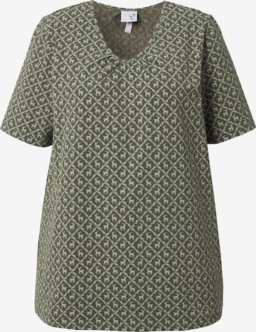 T-shirt Ulla Popken en vert : devant