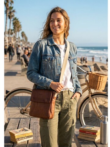 Borsa messenger 'Leather Messenger Tobacco Park Avenue Collection' di THE DUST COMPANY in marrone