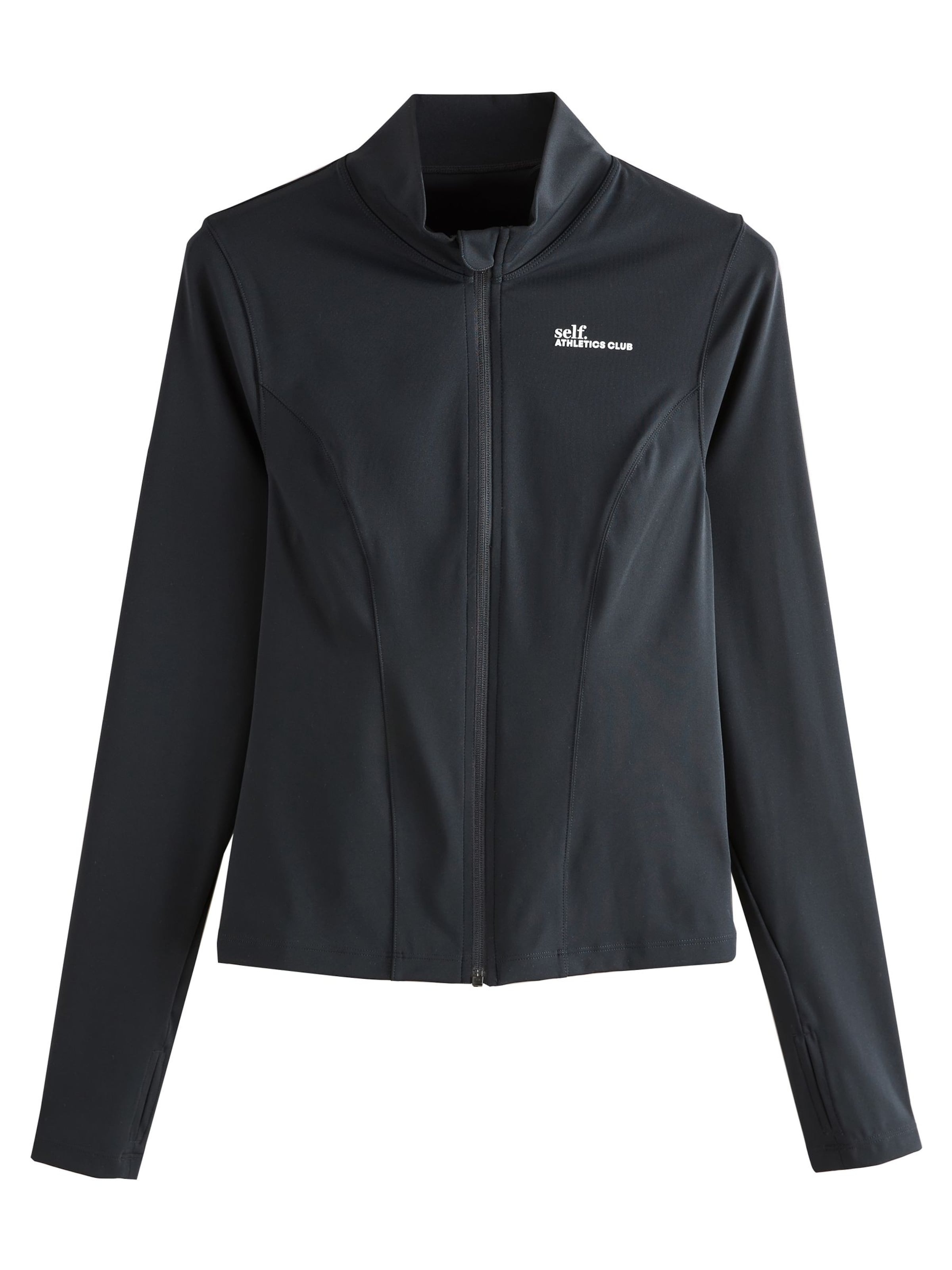 self. Knit Cardigan in Black: front