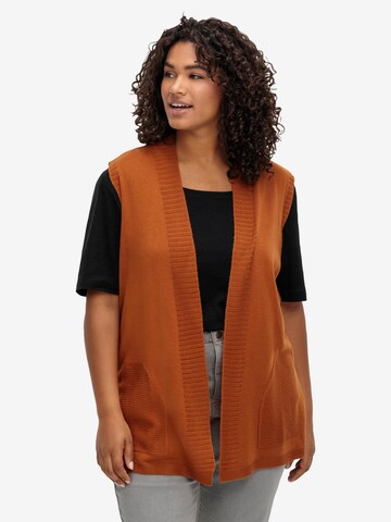 SHEEGO Knitted Vest in Brown: front