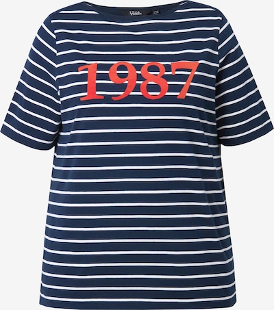 Marškinėliai iš Ulla Popken, spalva – tamsiai mėlyna jūros spalva / oranžinė-raudona / balta, Prekių apžvalga