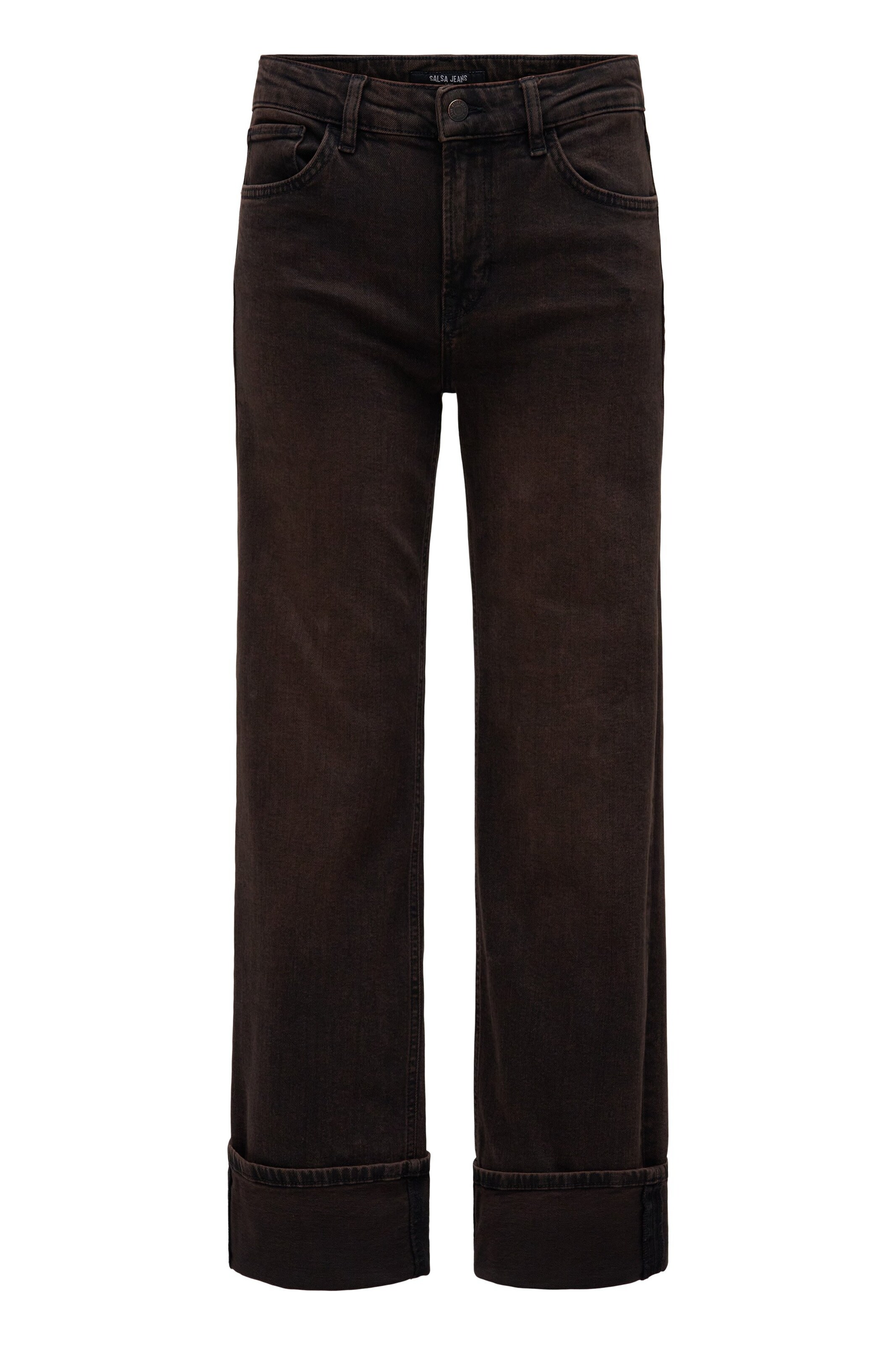 Coupe slim Jean Salsa Jeans en marron : devant