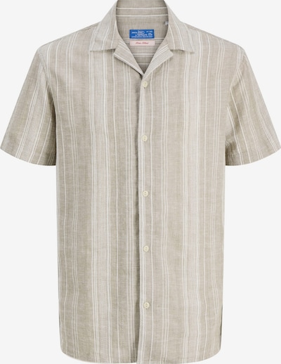JACK & JONES Camisa 'Blusummer' em S em cáqui / branco, Vista do artigo
