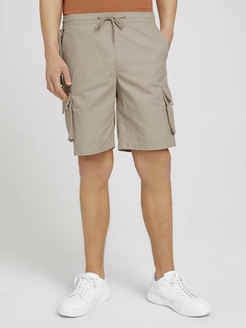 TOM TAILOR DENIM Regular Cargo Pants in Beige: front