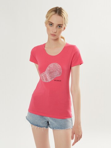 rožinė Influencer Marškinėliai: priekis