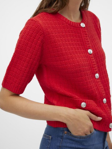 VERO MODA Gebreid vest 'VMHARPER' in Rood