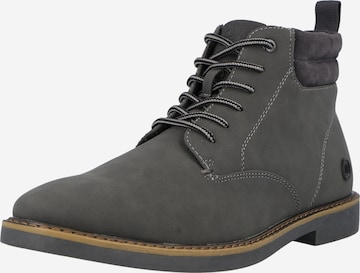 River Island Lace-Up Boots in Grey: front
