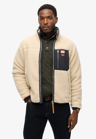 Superdry Fleecejacke in Beige: Vorderseite